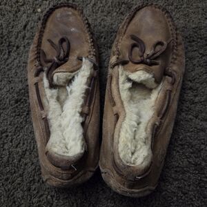UGG Brown Sheepskin Lined Slippers